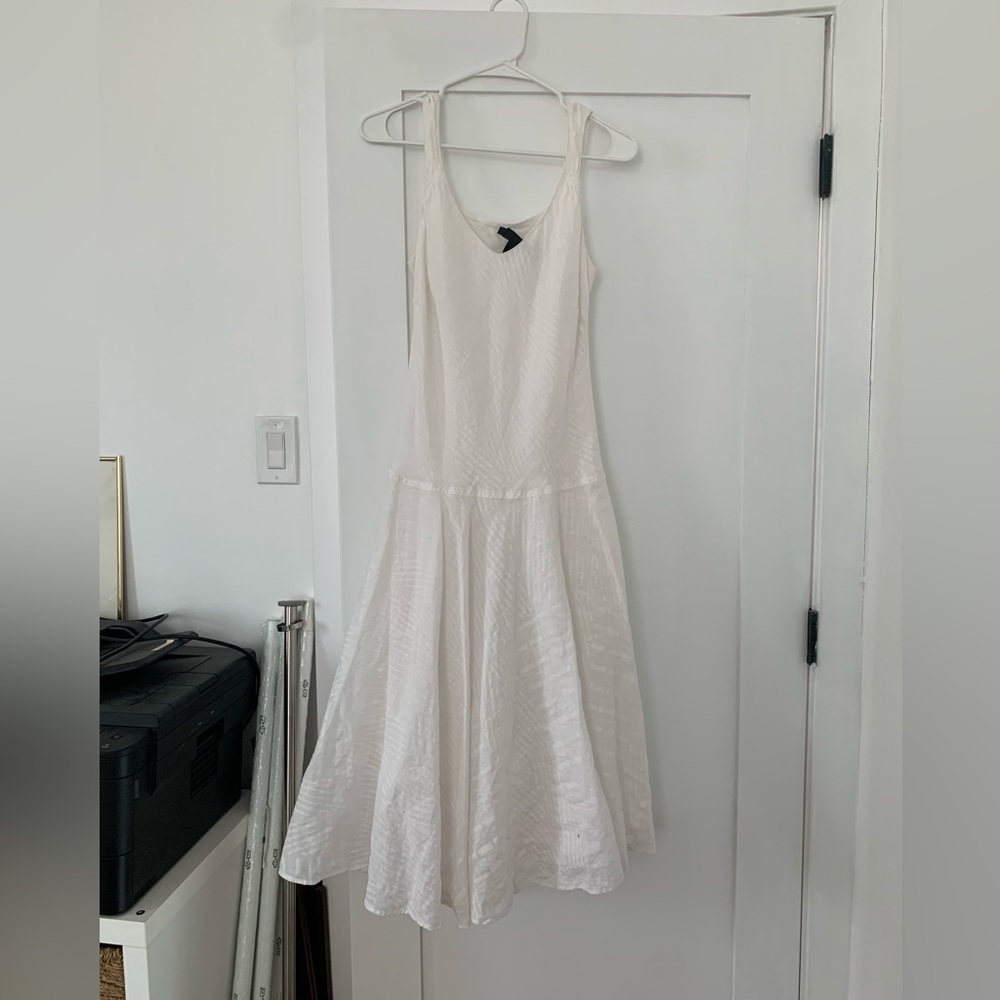 DKNY Drop Waist White Dress - Size 6